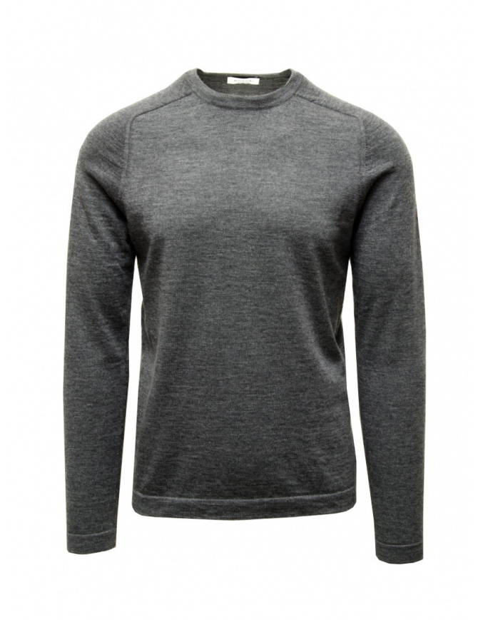 Monobi Jersey Stitch grey thin cashmere sweater 14289516 GRANIT 20293