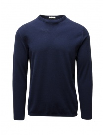 Monobi Wholegarment maglia in cotone e cashmere blu 13644515 NAVY MEL. 6 ordine online