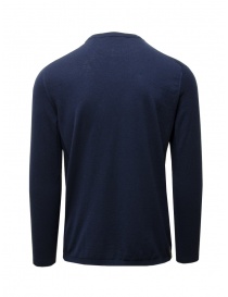 Monobi Wholegarment sweater in blue cotton and cashmere price