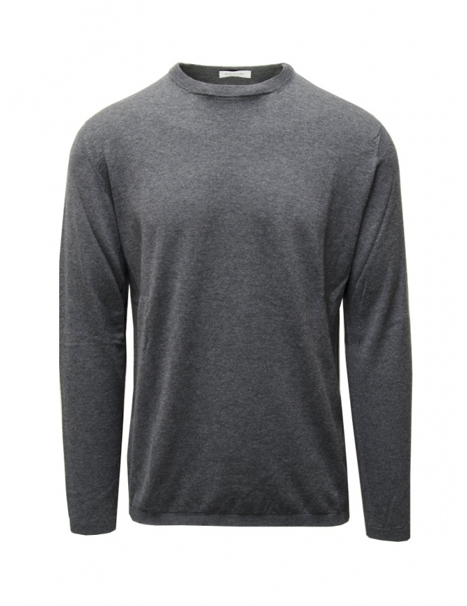 Monobi Wholegarment medium grey cotton and cashmere pullover 13644515 GREY MED.MEL. 3 men s knitwear online shopping