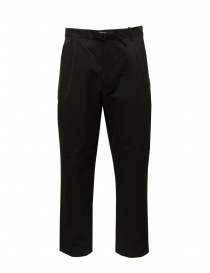 Pantaloni uomo online: Goldwin One Tuck pantaloni affusolati neri con fibbia