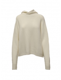 Ma'ry'ya hooded sweater in ivory white wool online
