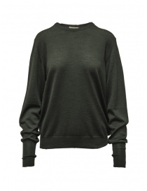 Ma'ry'ya thin sweater in military green merino wool YLK070 E10MILITARY