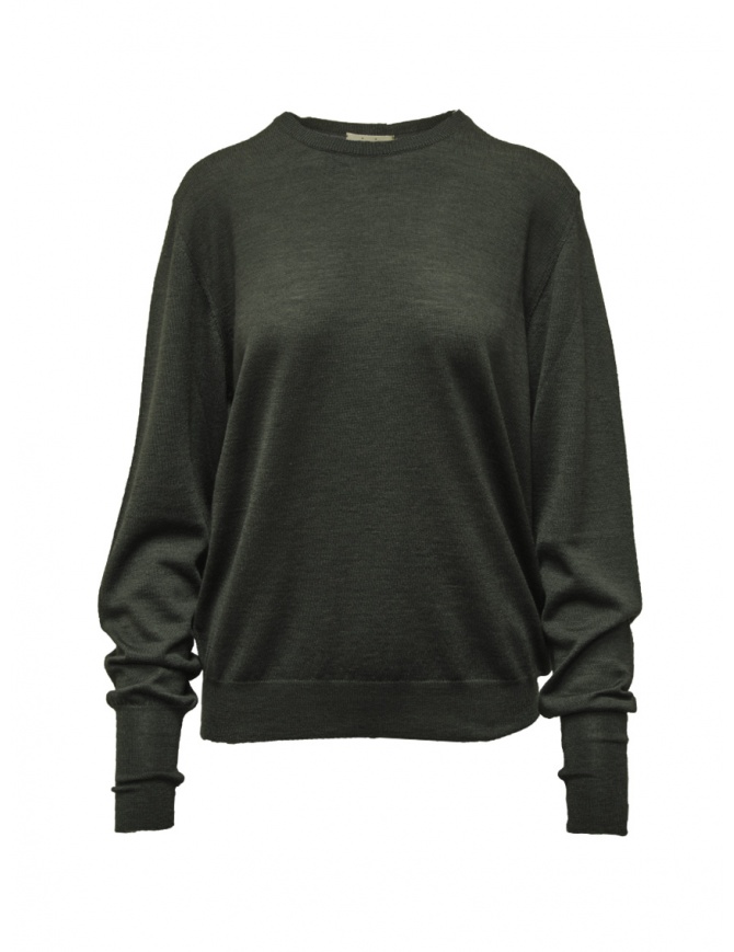 Ma'ry'ya maglia sottile in lana merino verde militare YLK070 E10MILITARY maglieria donna online shopping