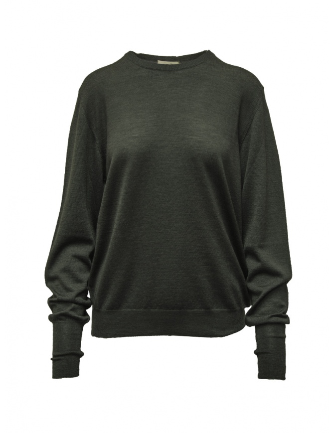 Ma'ry'ya thin sweater in military green merino wool YLK070 E10MILITARY women s knitwear online shopping