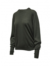 Ma'ry'ya thin sweater in military green merino wool