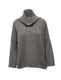 Ma'ry'ya grey sweater with crater collar YLK038 G2GREY