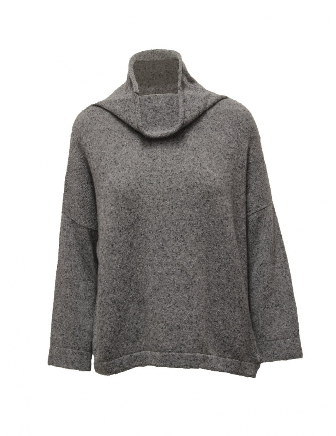 Ma'ry'ya grey sweater with crater collar YLK038 G2GREY women s knitwear online shopping