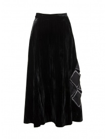 A Tentative Atelier Geno black velvet skirt with perforated pattern GENO BLACK A2324554 order online