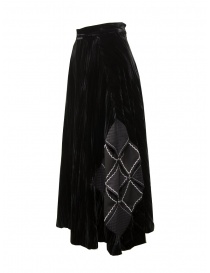 A Tentative Atelier Geno black velvet skirt with perforated pattern buy online