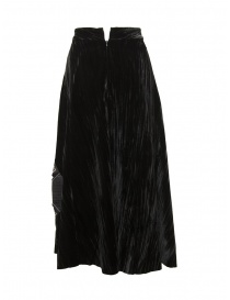 A Tentative Atelier Geno black velvet skirt with perforated pattern price