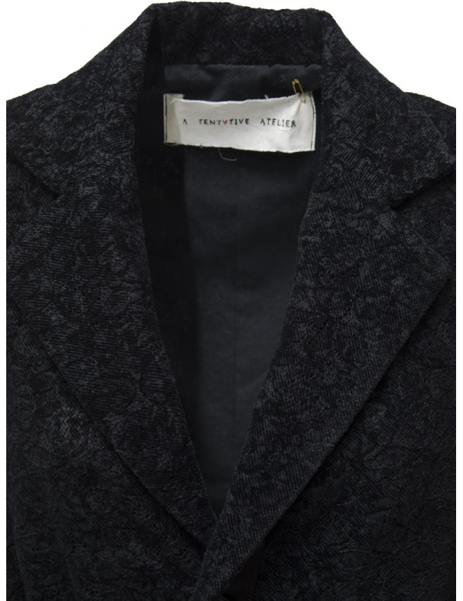 A Tentative Atelier black lace blazer with side ribbon for women