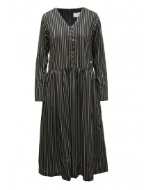 A Tentative Atelier black striped dress with V-neck P23247B04B BLACK STRIPE order online