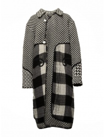 Womens coats online: Commun's black and white checked coat