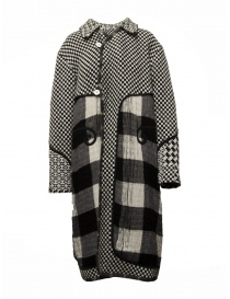 Commun's cappotto a quadri bianchi e neri M101A CHECKS B/W