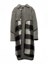 Commun's cappotto a quadri bianchi e neri acquista online M101A CHECKS B/W