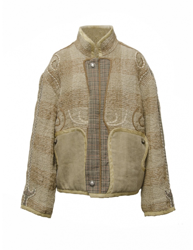 Commun's giaccone in lana grezza ricamata beige V108B LIGHT BRW/CREAM giubbini donna online shopping