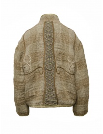 Commun's giaccone in lana grezza ricamata beige prezzo