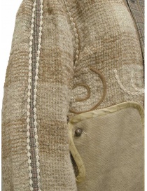 Commun's giaccone in lana grezza ricamata beige