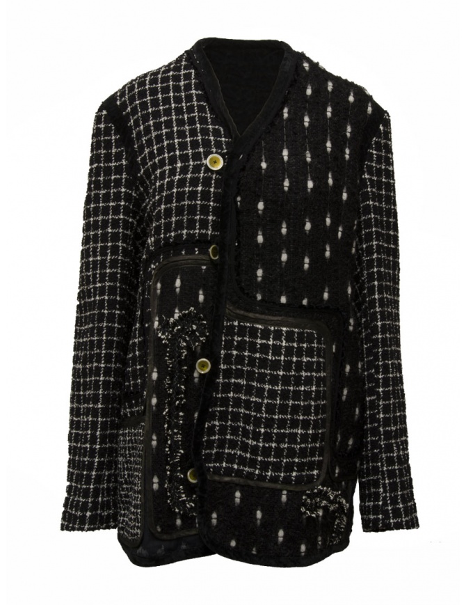 Commun's multi-pattern jacket in black and white mixed wool V109A BLACK/WHITE womens jackets online shopping