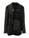 Commun's multi-pattern jacket in black and white mixed wool buy online V109A BLACK/WHITE