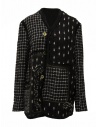 Commun's multi-pattern jacket in black and white mixed wool buy online V109A BLACK/WHITE