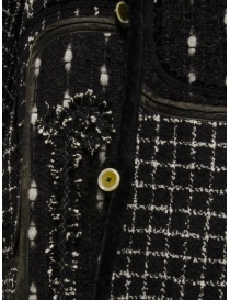 Commun's multi-pattern jacket in black and white mixed wool buy online price