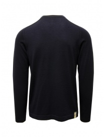 Monobi Jersey Stitch thin dark blue cashmere pullover price