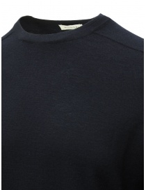 Monobi Jersey Stitch thin dark blue cashmere pullover men s knitwear buy online