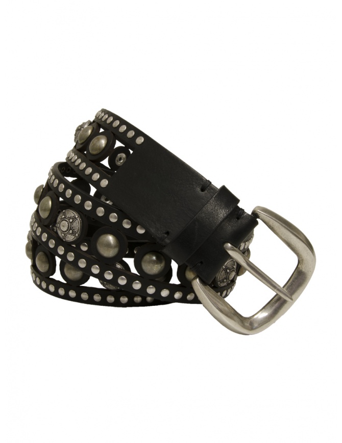 Post&Co. perforated belt with decorated studs 10241MISSO NERO belts online shopping