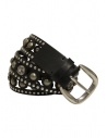 Post&Co. perforated belt with decorated studs buy online 10241MISSO NERO
