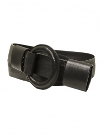 Post&Co. black leather belt without holes with round buckle buy online