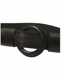 Post&Co. black leather belt without holes with round buckle price