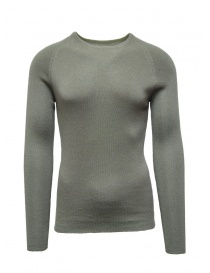 Maglieria uomo online: Label Under Construction maglia in cashmere e seta verde militare