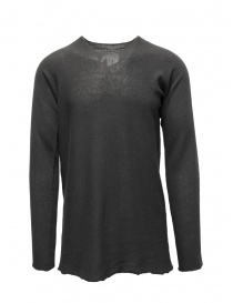 Men s knitwear online: Label Under Construction dark grey sweater with rear embroidery