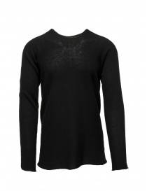Men s knitwear online: Label Under Construction black sweater with rear embroidery