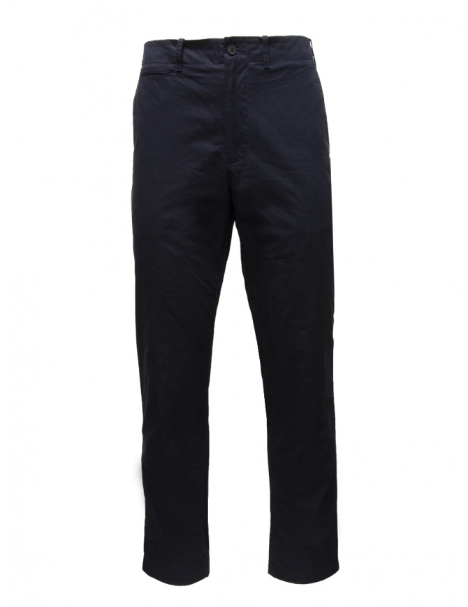 Monobi Bio Gabardine Origin Chino pantaloni blu in cotone 14150138 BLUE NAVY 5020 pantaloni uomo online shopping