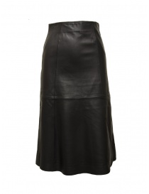 Selected Femme black leather skirt online