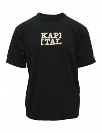 Mens t shirts online: Kapital black T-shirt "KAP][TAL"