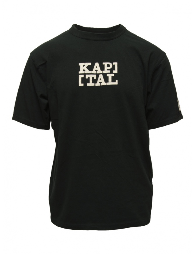 Kapital T-shirt nera "KAP][TAL" EK-1481 BLACK t shirt uomo online shopping