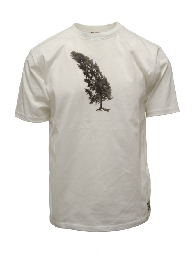 Kapital Conifer & G.G.G. t-shirt con albero e inserto trasparente K2304SC158 WHITE t shirt uomo online shopping