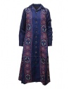 Kapital long shirt dress in blue and red linen buy online K2305OP172 RED