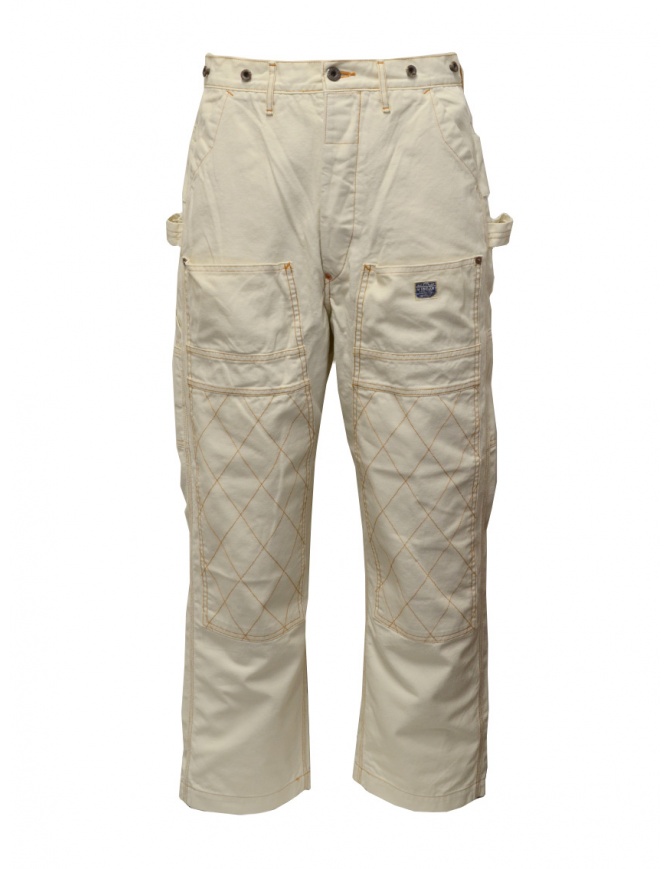 Kapital Lumber multi-pocket pants in white canvas EK-1420 NAT mens trousers online shopping