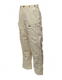 Kapital Lumber multi-pocket pants in white canvas mens trousers buy online