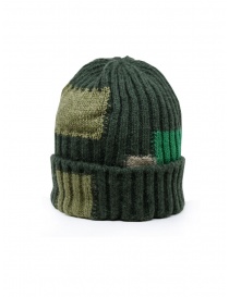 Kapital berretto in lana verde patchwork EK-1510 KHAKI
