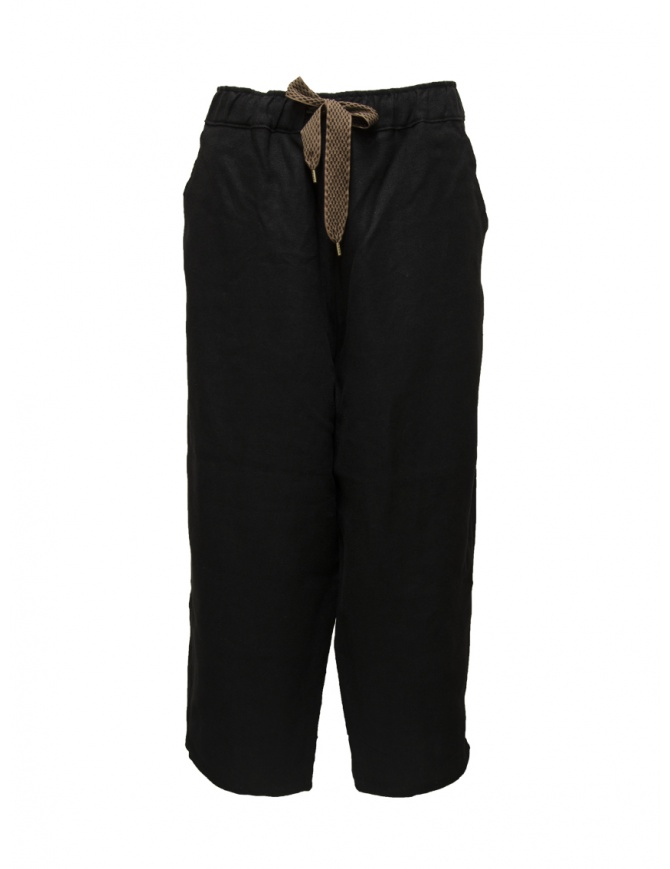 Kapital Casa pantaloni in lino pesante neri K2304LP101 BLACK pantaloni donna online shopping