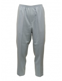 Mens trousers online: Cellar Door Alfred dusty green wool trousers with elastic