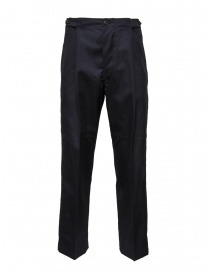 Mens trousers online: Cellar Door Dino wide trousers in blue mixed wool