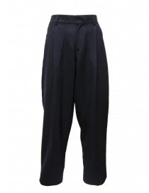 Mens trousers online: Cellar Door Vito dark blue wool trousers