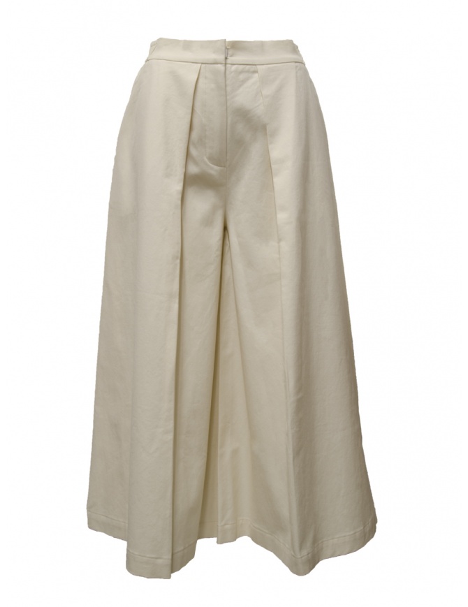 Dune_ Ivory white twill culotte trousers 02 24 C10U GREGGIO womens trousers online shopping